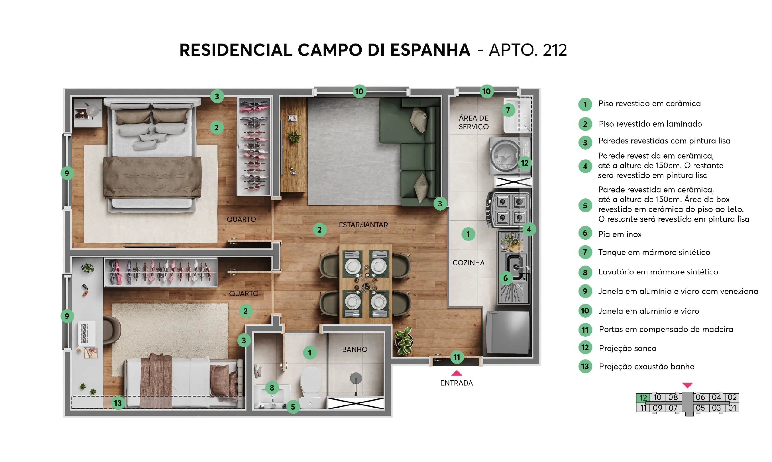 Campo di Espanha Planta apto 212