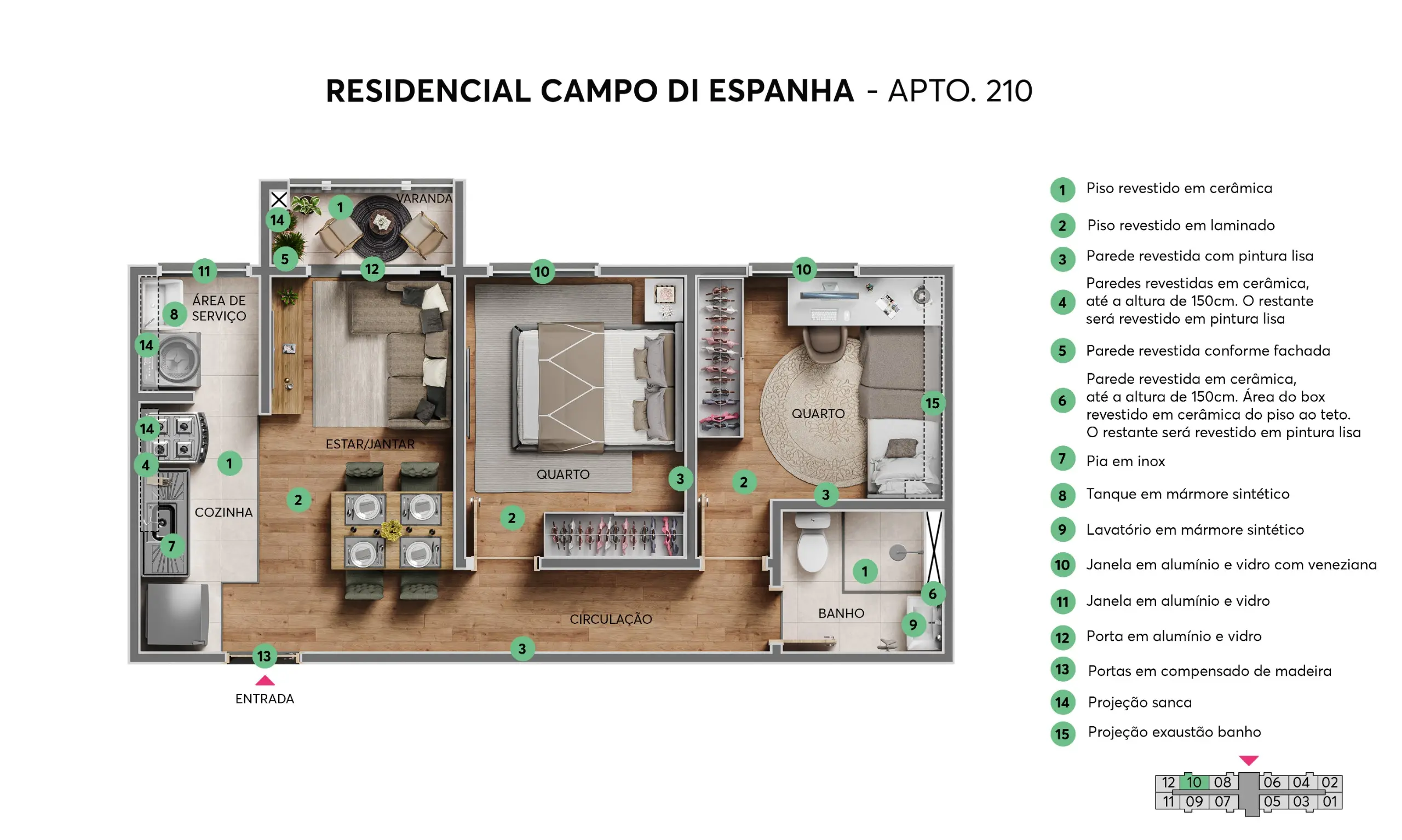 Campo di Espanha Planta apto 210