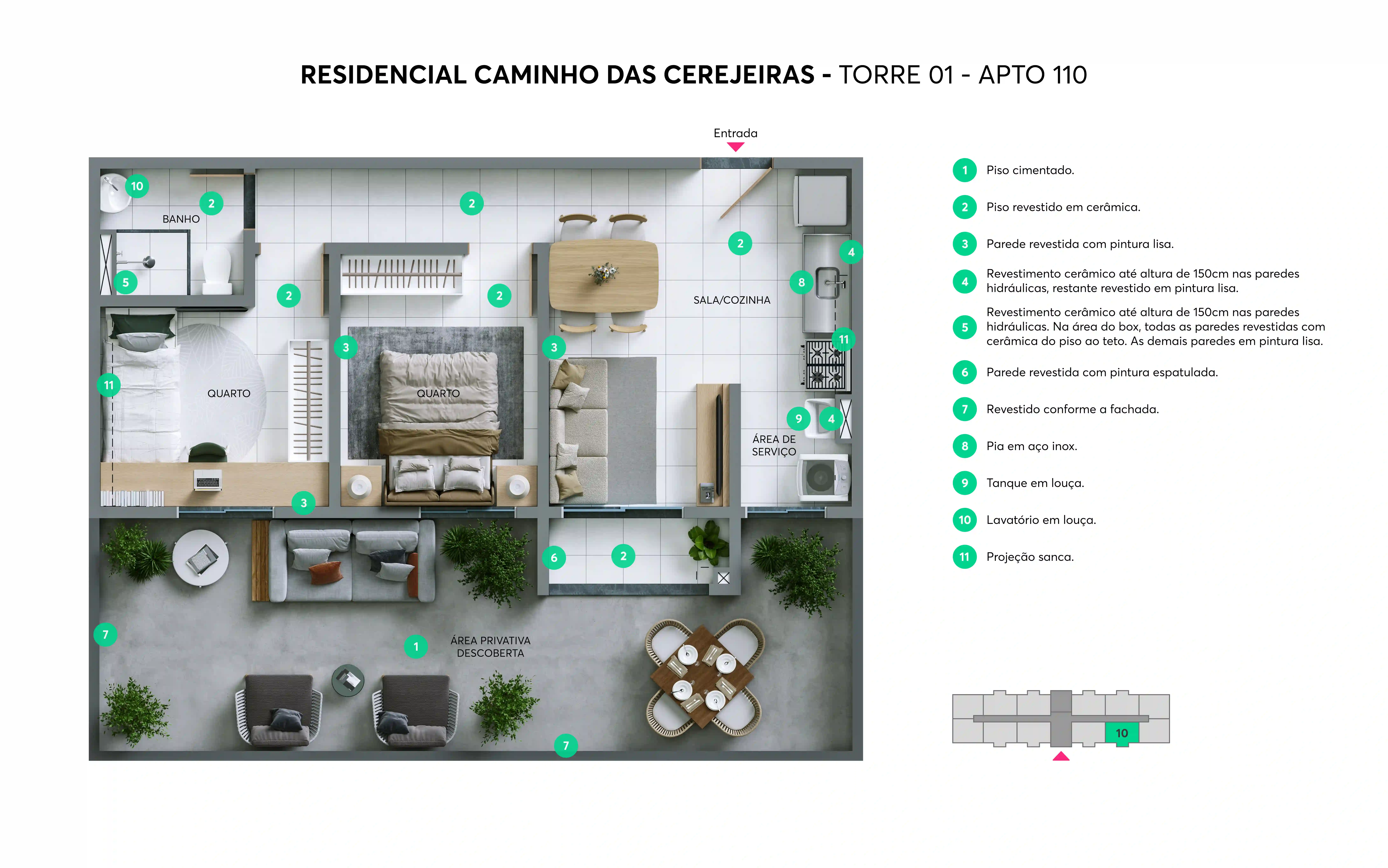 Caminho das Cerejeiras Planta Apto 110