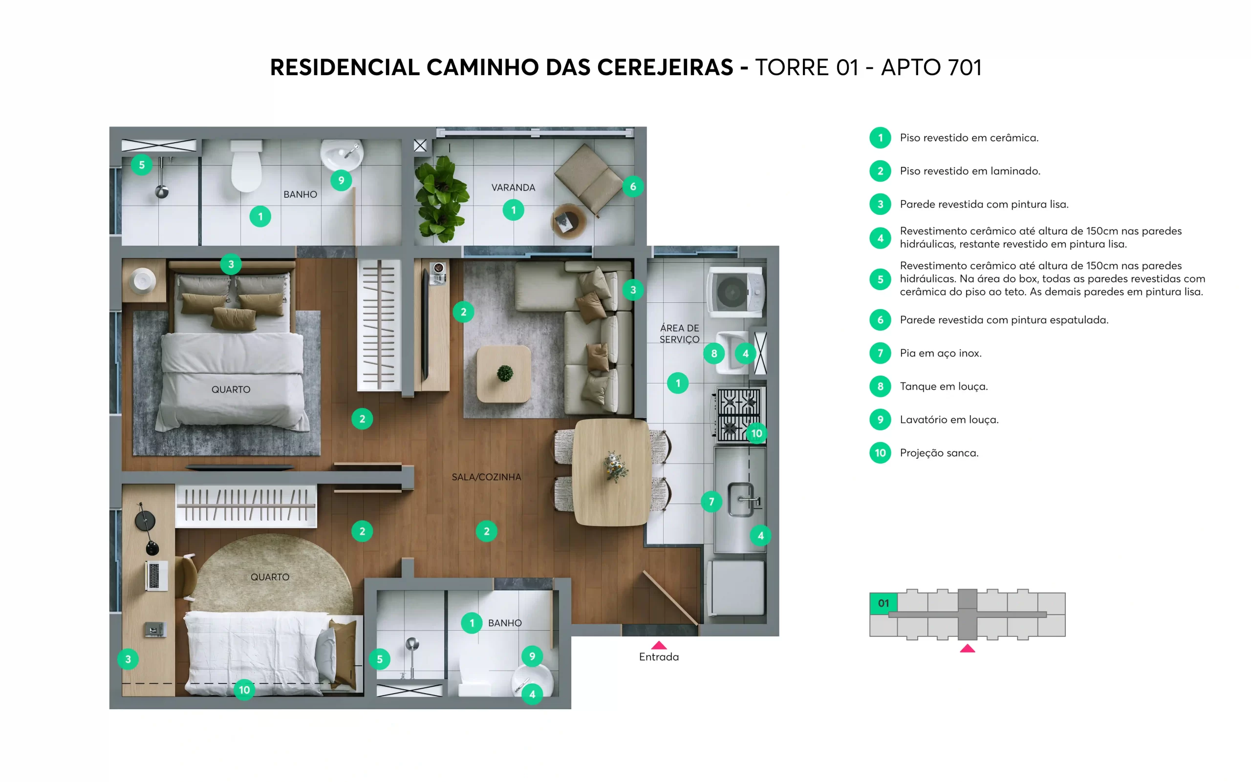 Caminho das Cerejeiras Planta Apto 701