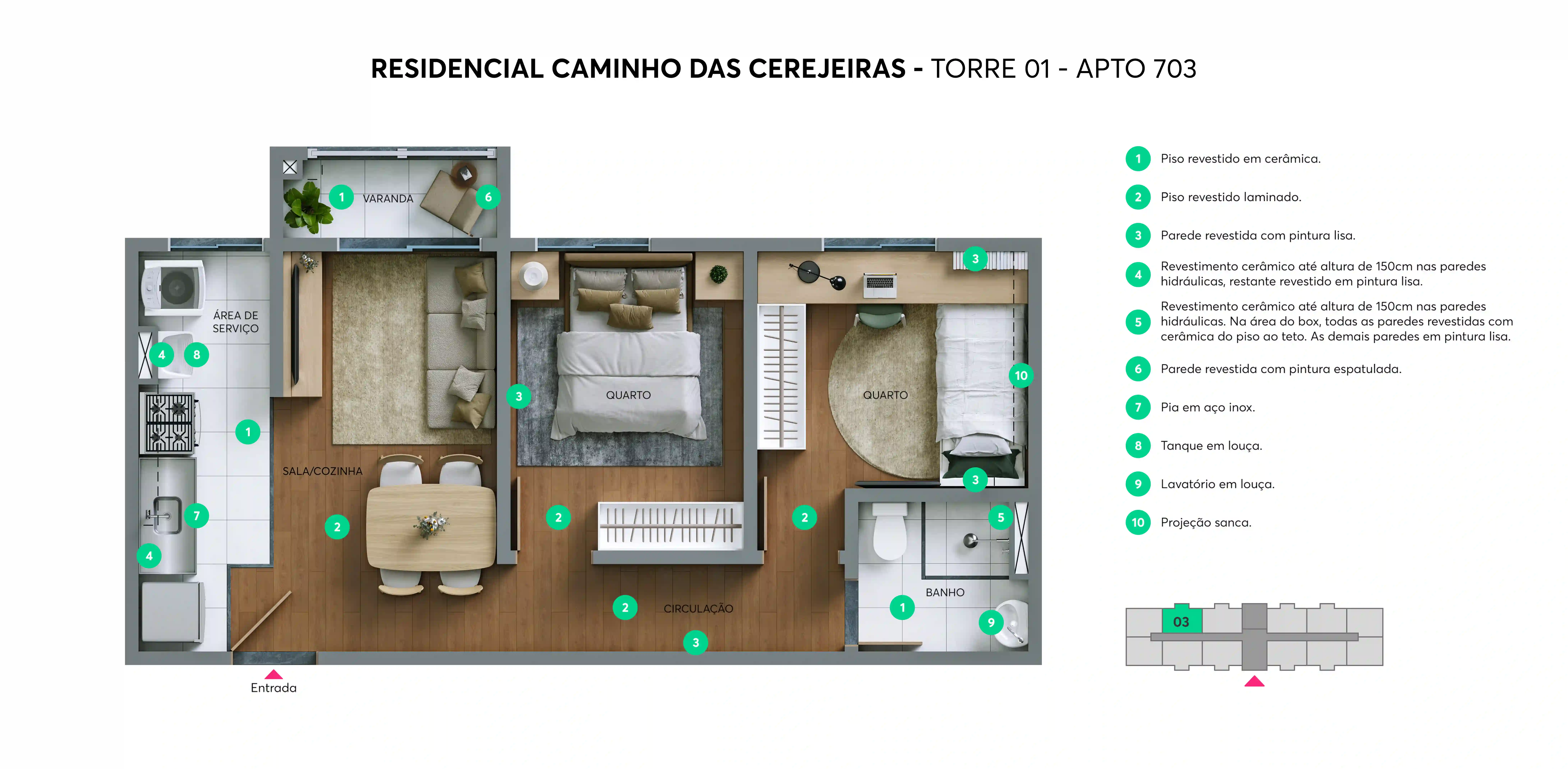 Caminho das Cerejeiras Planta Apto 703