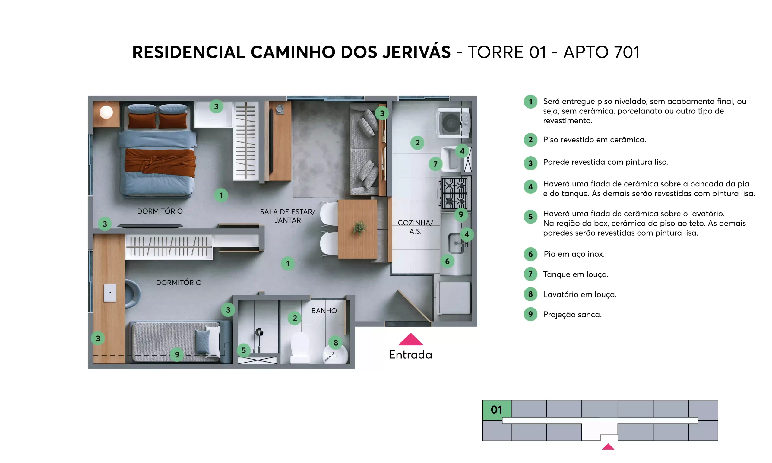 Caminho dos Jerivás Planta apto 701