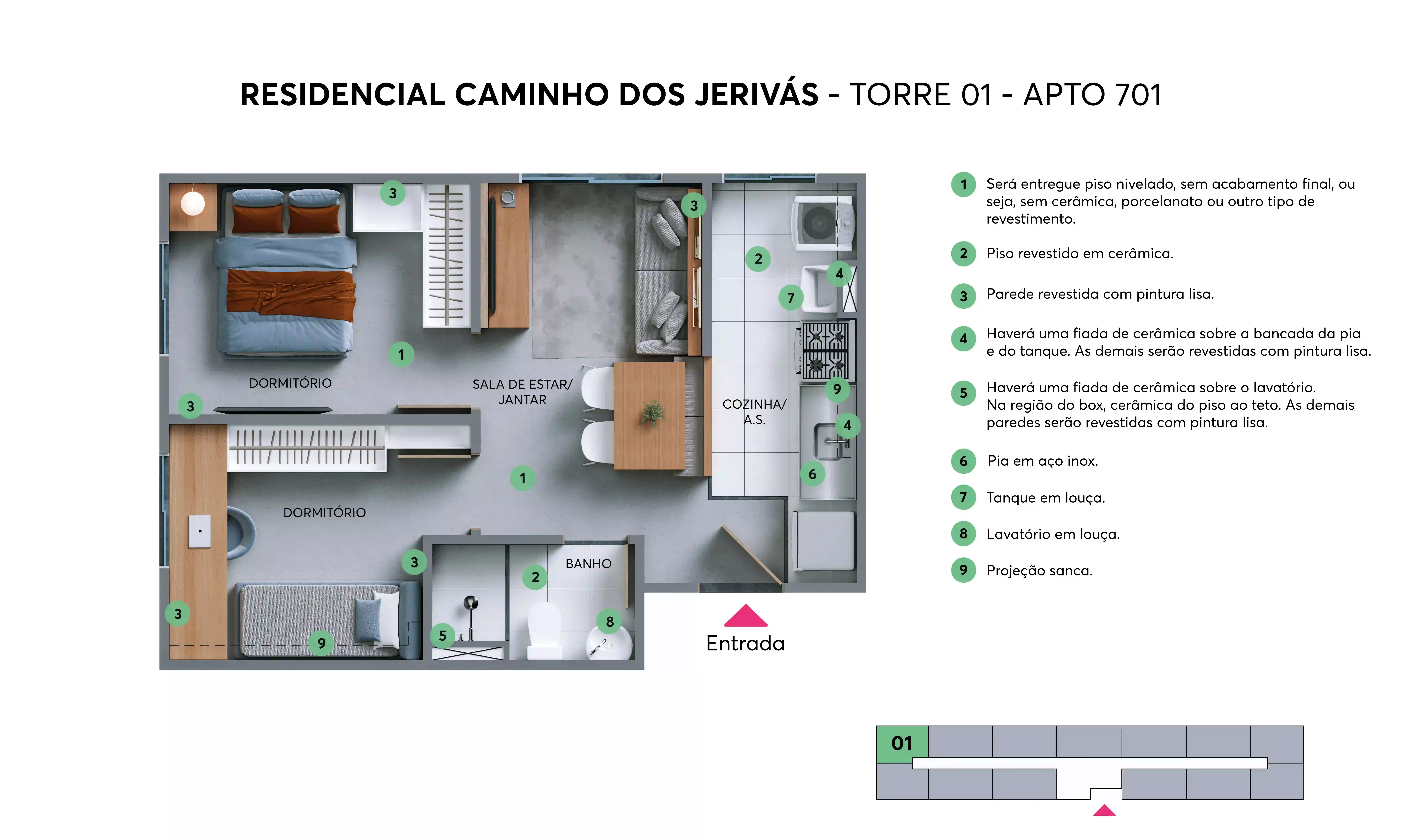 Caminho dos Jerivás Planta apto 701