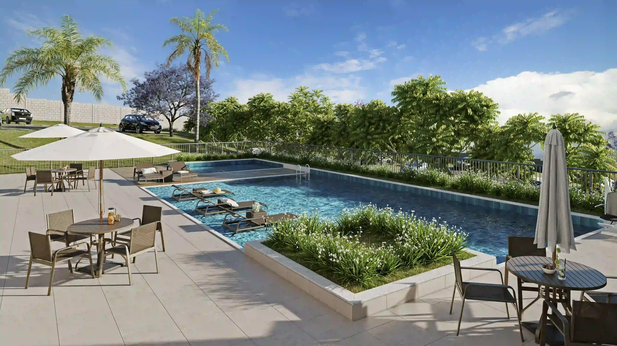 Residencial Tulle - Área de lazer com piscina
