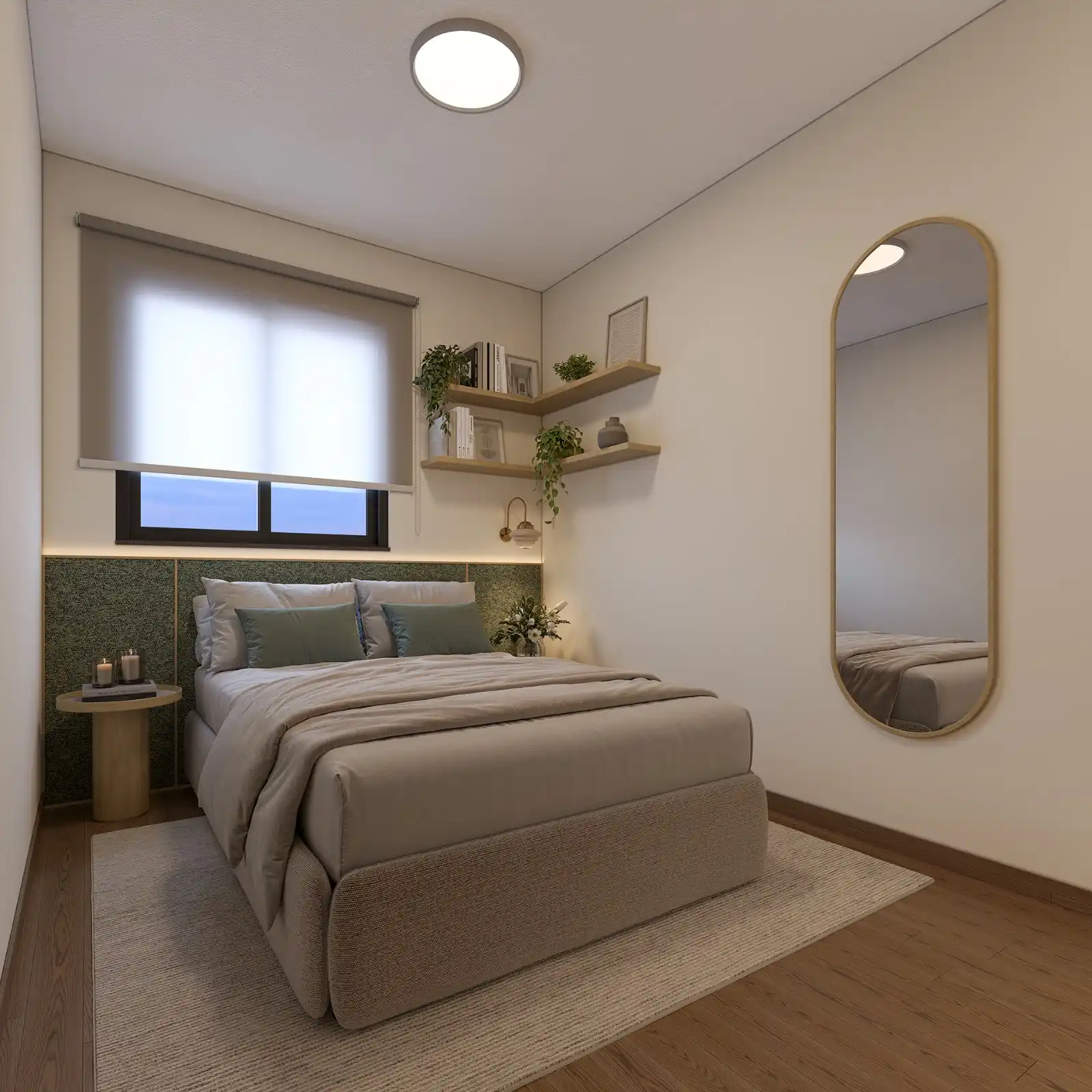 Dormitório casal do apartamento Caminho dos Alecrins