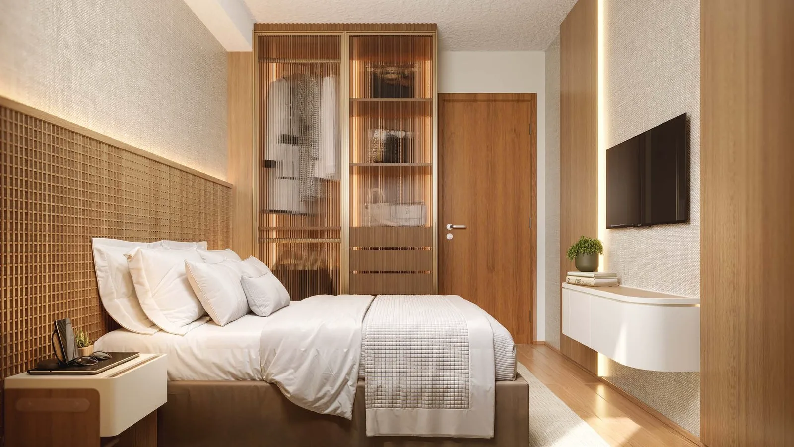 Dormitório de casal do apartamento de 2 quartos do Grand Garden