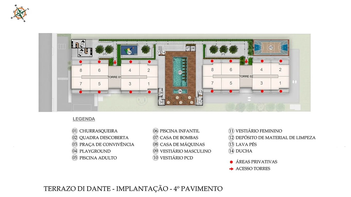 Implantação do lazer do Terrazo di Dante